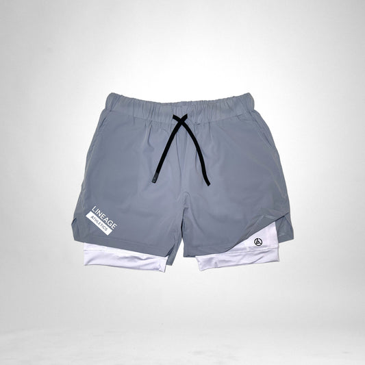 LINEAGE 5" PERFORMANCE LINER SHORTS 2.0 - GRAY/WHITE